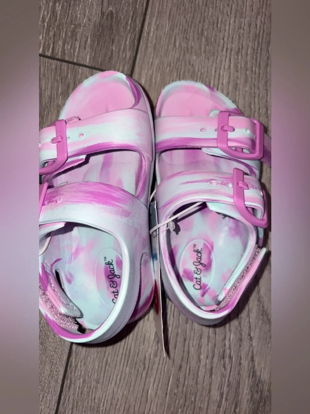 Cat & Jack Toddler Girls Size 5 Slip On Ade Sandals Purple & Blue Tye Die NEW!